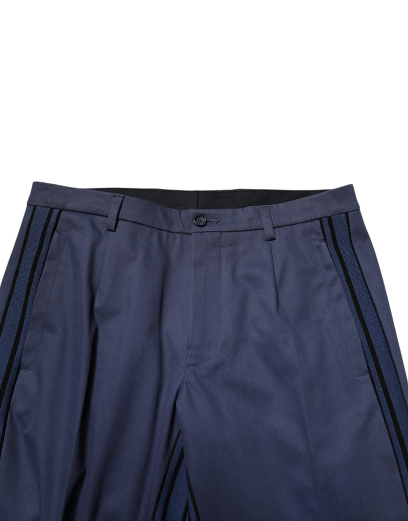 Blue Cotton Tapered Men Formal Trousers Pants Dolce & Gabbana