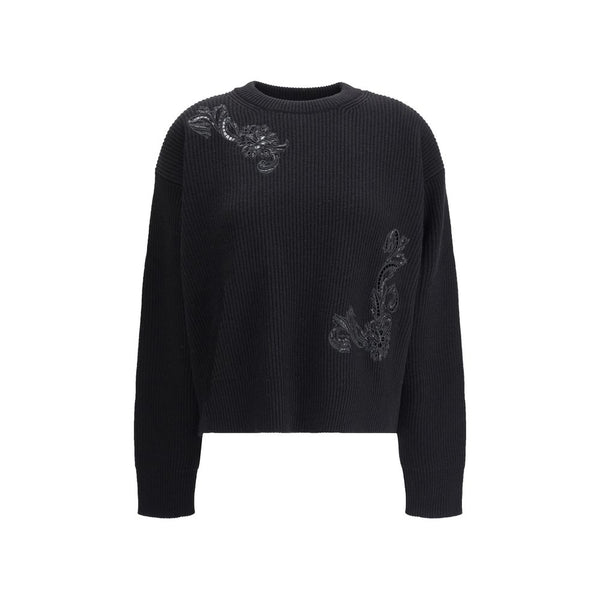 Barocco Leaf Embroidered Sweater Versace
