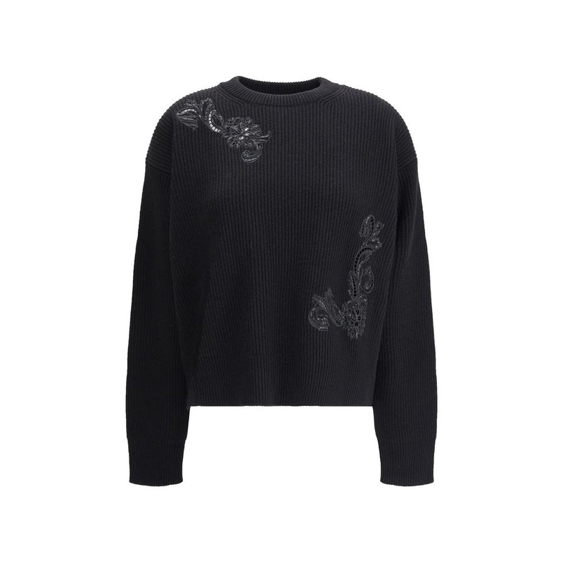 Barocco Leaf Embroidered Sweater Versace