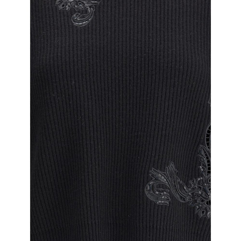 Barocco Leaf Embroidered Sweater Versace