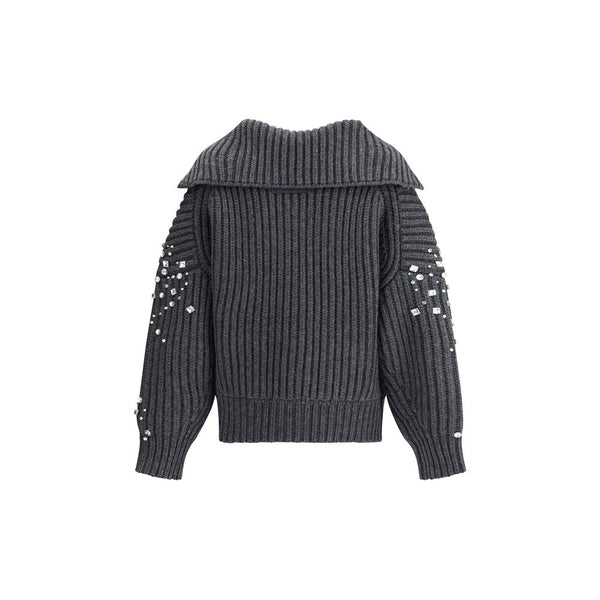 Rhinestones wool Cardigan PINKO