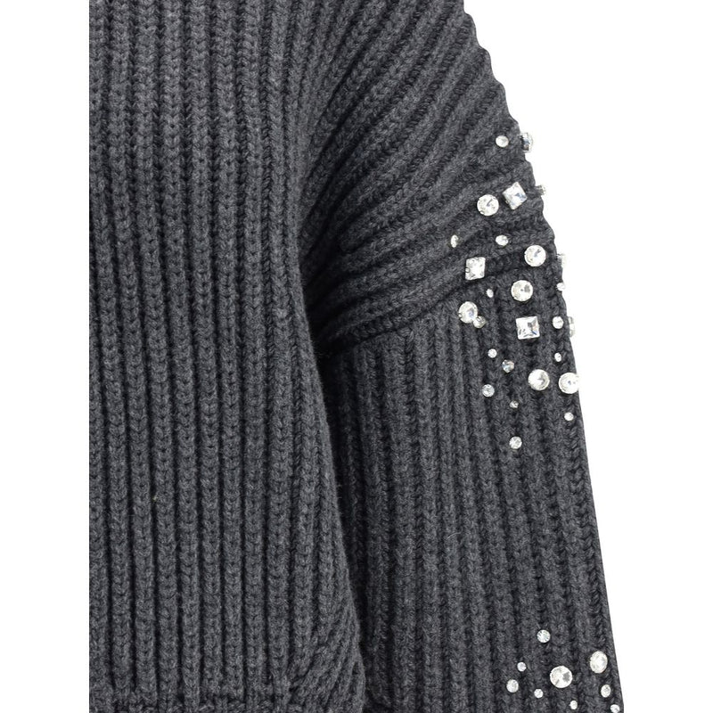 Rhinestones wool Cardigan PINKO