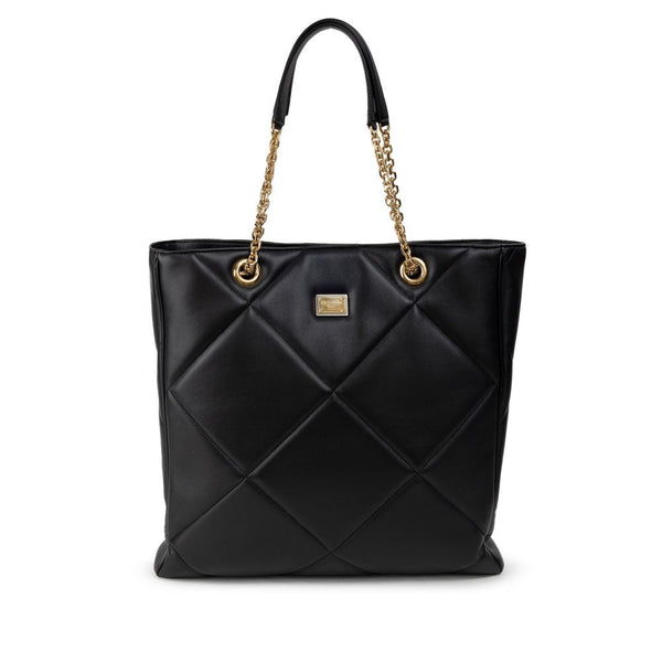 Black Leather Tote Bag Dolce & Gabbana
