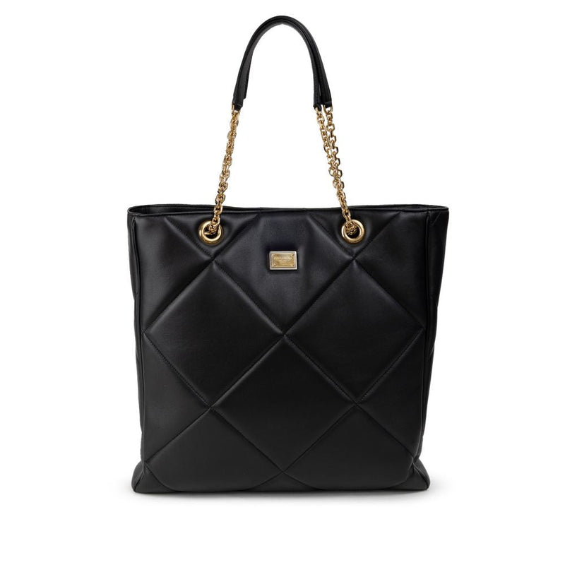 Black Leather Tote Bag Dolce & Gabbana
