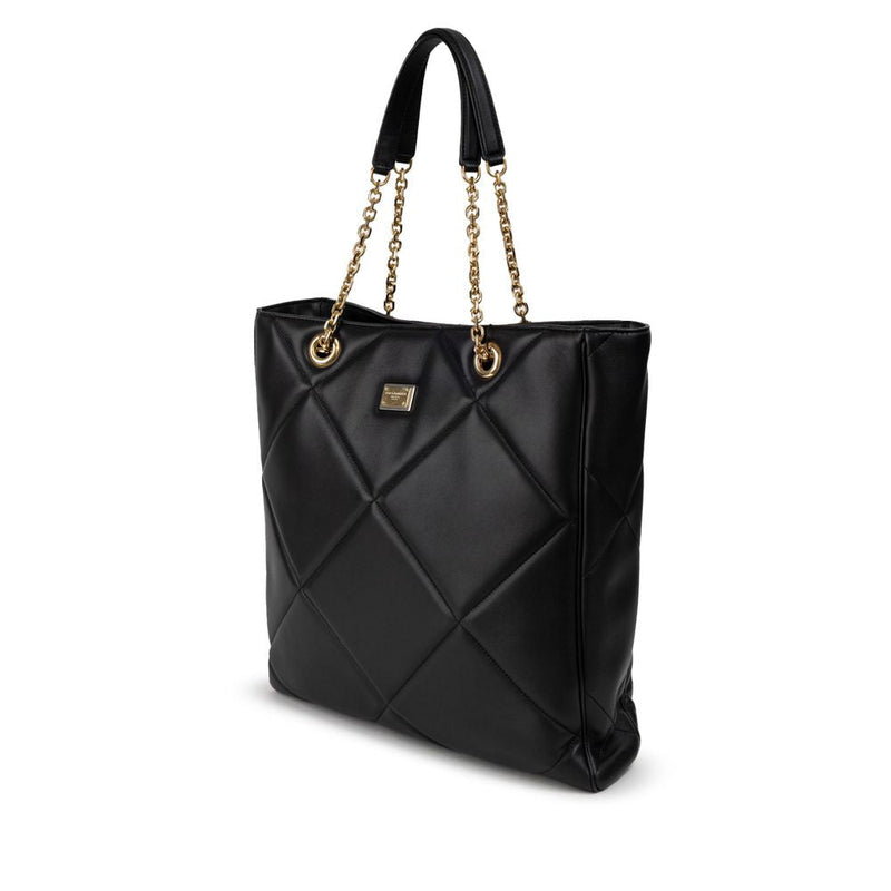 Black Leather Tote Bag Dolce & Gabbana