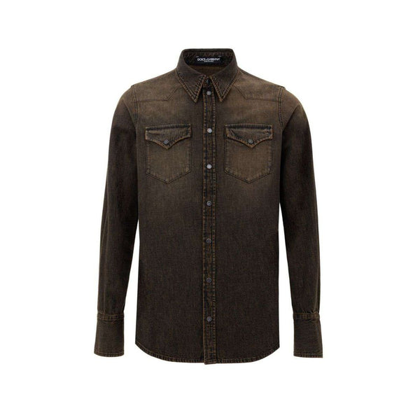 Brown Cotton Denim Dolce & Gabbana