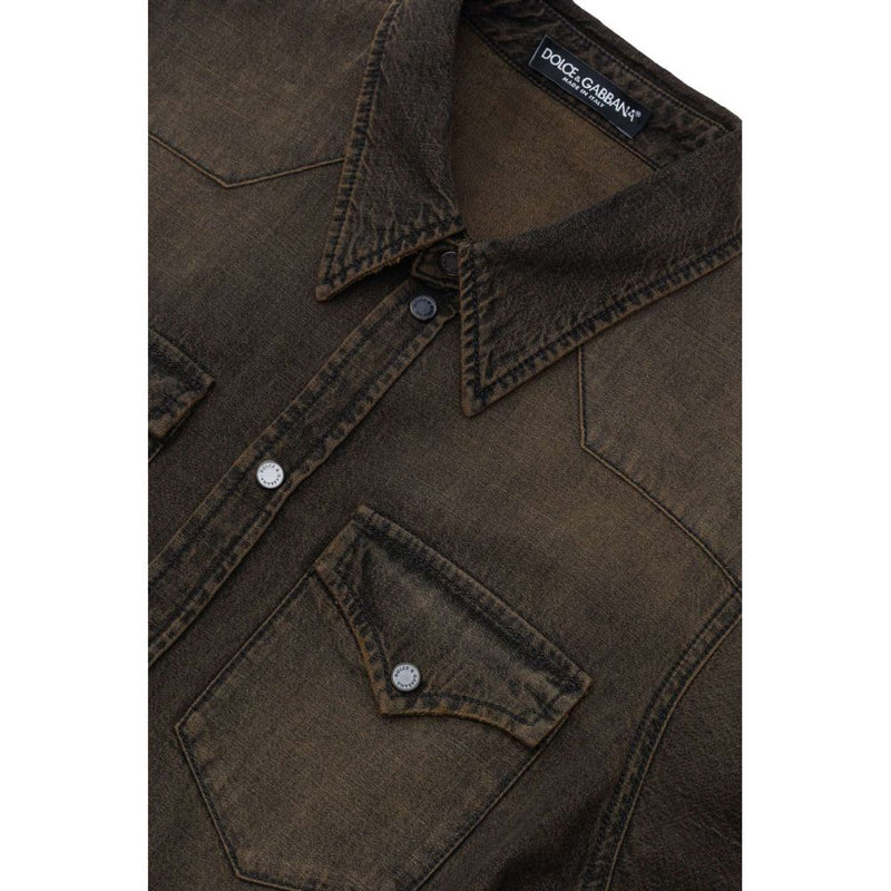 Brown Cotton Denim Dolce & Gabbana