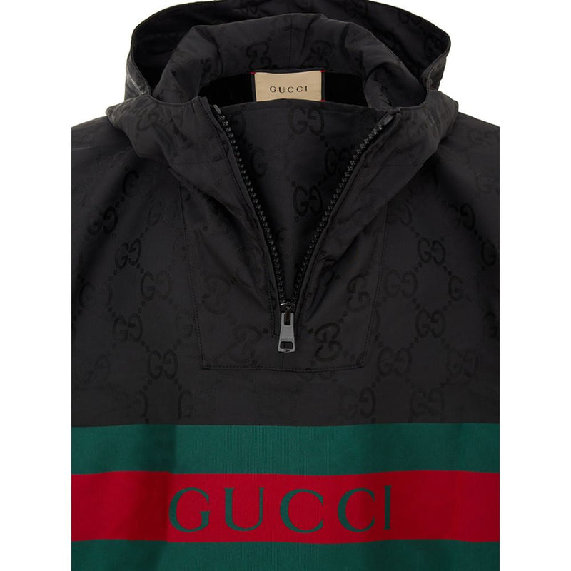 Black Polyester Trench Coat Gucci