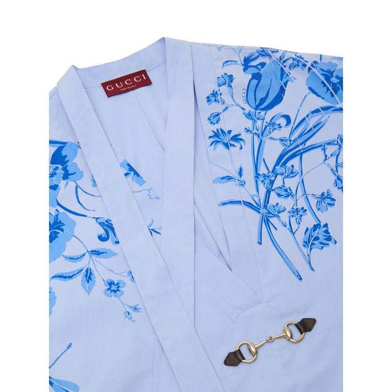 Blue Cotton Shirt Gucci