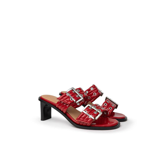 Red Leather Sandal Ganni