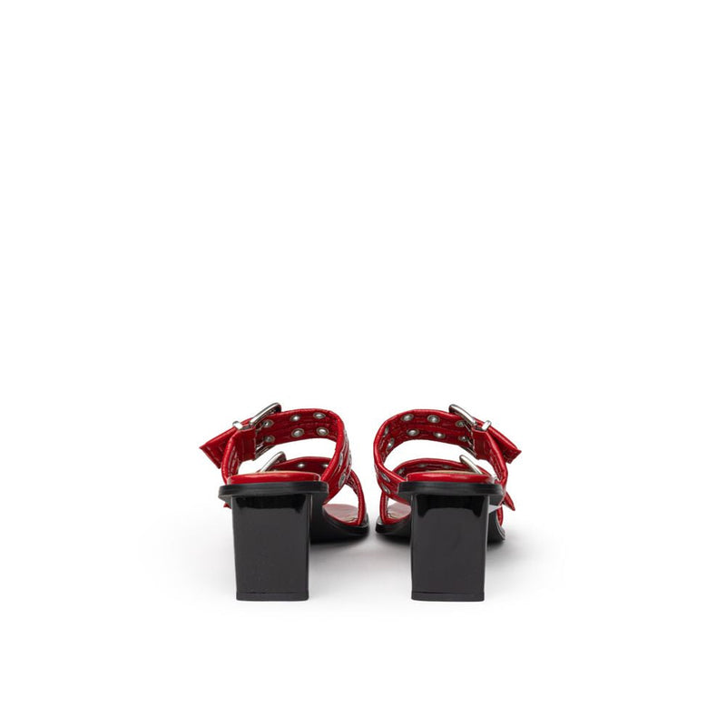 Red Leather Sandal Ganni