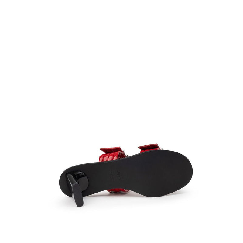 Red Leather Sandal Ganni