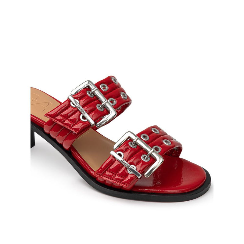 Red Leather Sandal Ganni
