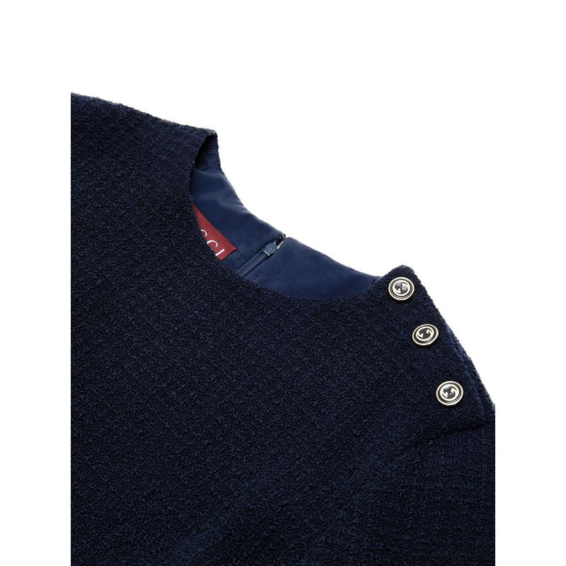 Navy Blue Wool Short Gucci