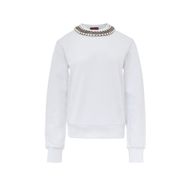White Cotton Sweatshirt Gucci