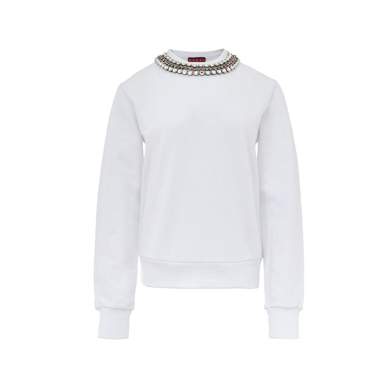 White Cotton Sweatshirt Gucci