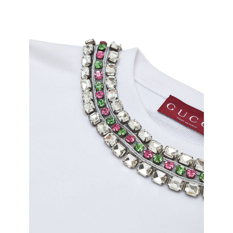 White Cotton Sweatshirt Gucci