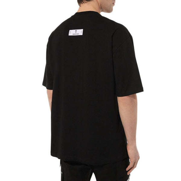 Black Cotton T-Shirt Diego Venturino