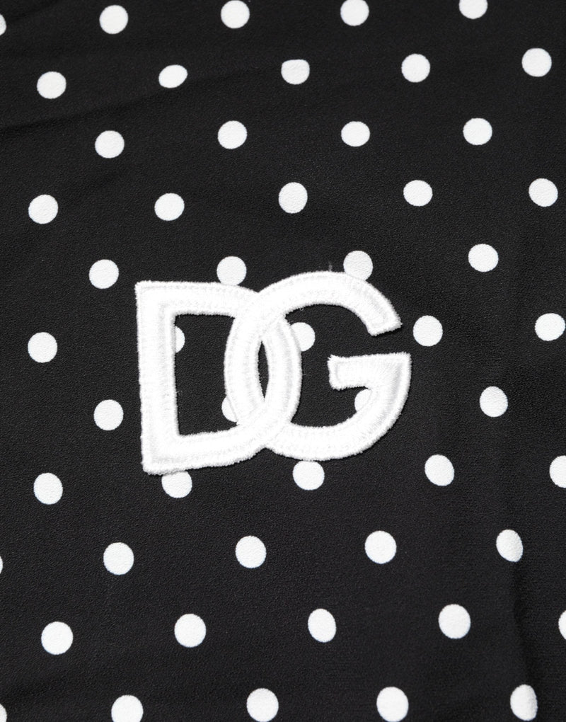 Black Polka Dot Short Sleeves Collared Polo T-shirt Dolce & Gabbana