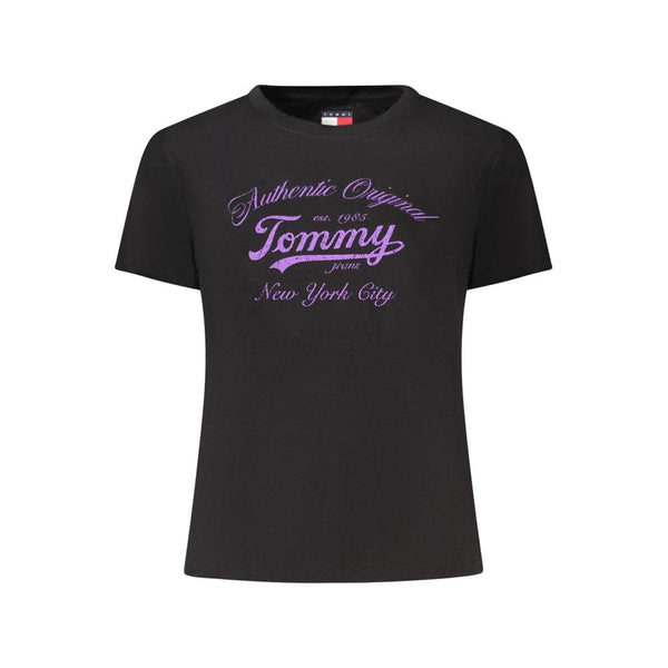 Black Cotton Women T-Shirt Tommy Hilfiger