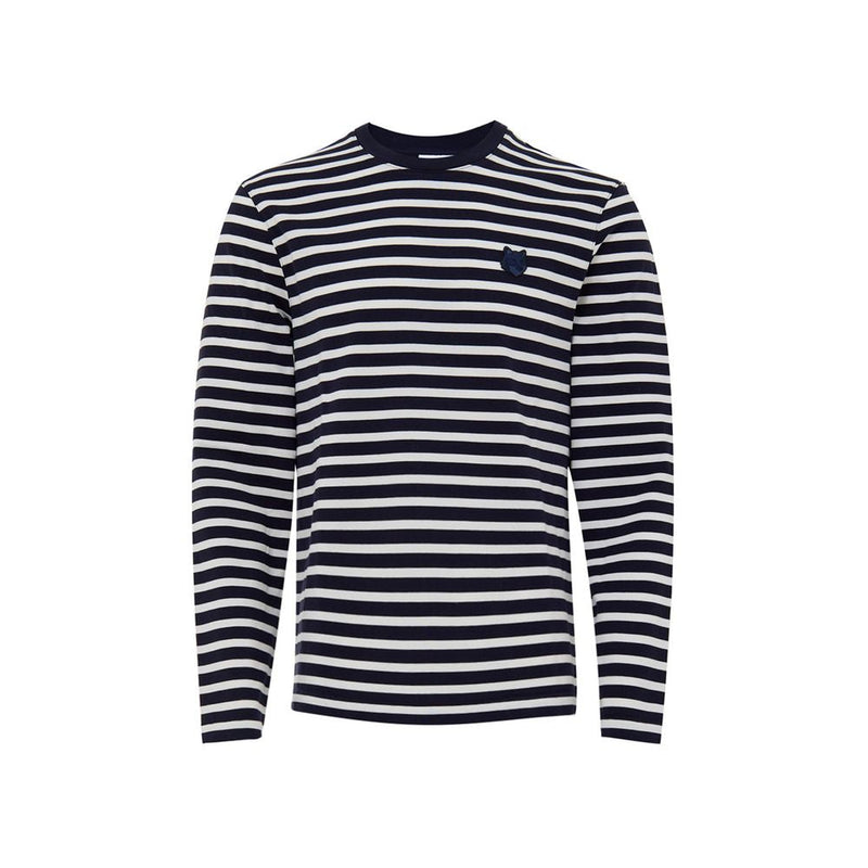 Blue Cotton Long Sleeve Maison Kitsuné