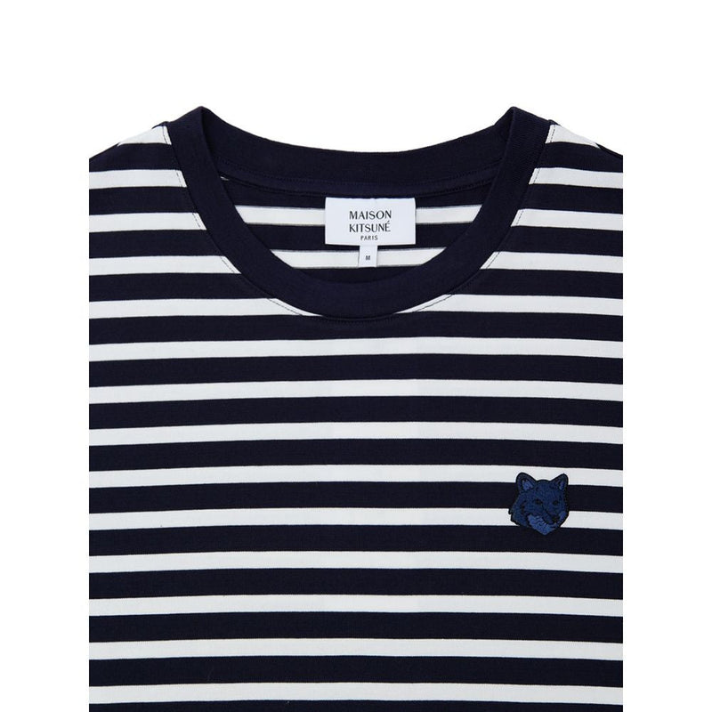 Blue Cotton Long Sleeve Maison Kitsuné