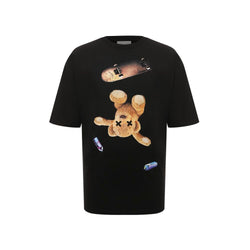 Black Cotton T-Shirt Diego Venturino