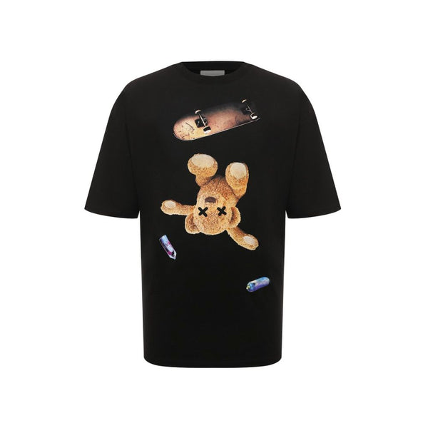 Black Cotton T-Shirt Diego Venturino