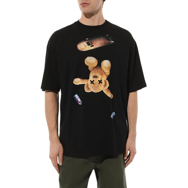 Black Cotton T-Shirt Diego Venturino