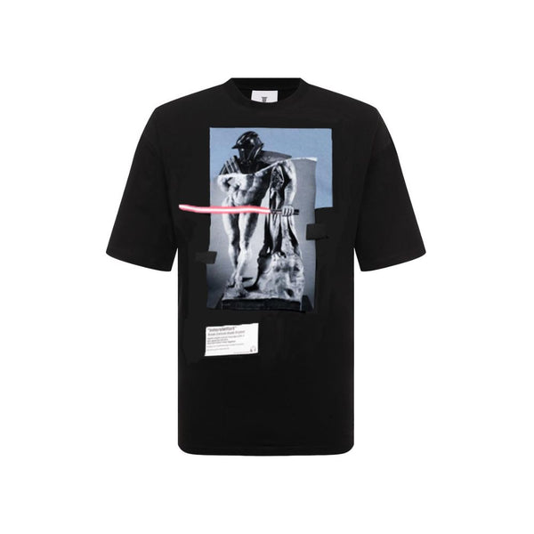 Black Cotton T-Shirt Diego Venturino