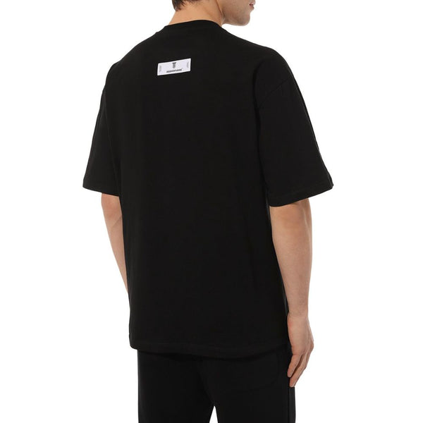 Black Cotton T-Shirt Diego Venturino