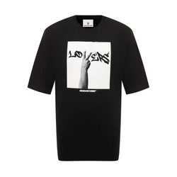 Black Cotton T-Shirt Diego Venturino