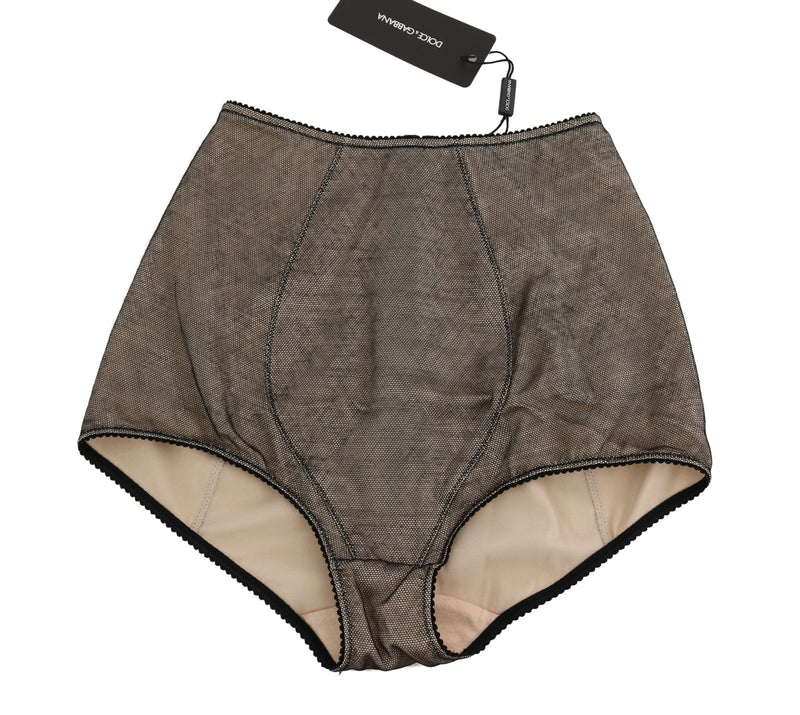 Beige Black Net Cotton Blend Chic Underwear Dolce & Gabbana