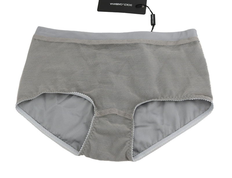 Shimmering Silver Stretch Cotton Underwear Dolce & Gabbana