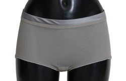 Shimmering Silver Stretch Cotton Underwear Dolce & Gabbana