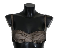 Elegant Brown Stretch Bra Womens Underwear Dolce & Gabbana