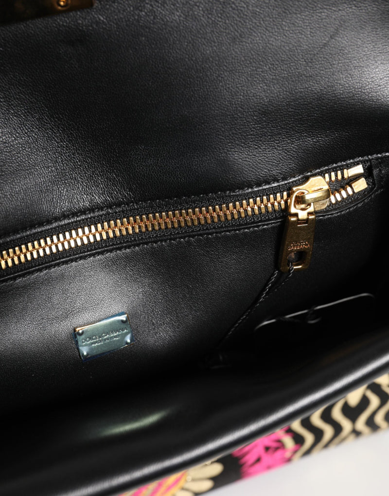 Multicolor Jacquard Floral Document Briefcase Bag Dolce & Gabbana