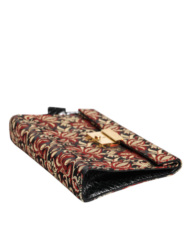 Multicolor Jacquard Floral Document Briefcase Bag Dolce & Gabbana