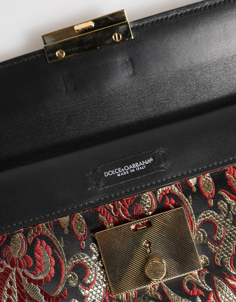 Multicolor Jacquard Floral Document Briefcase Bag Dolce & Gabbana