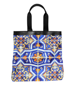 Multicolor Maiolica Print Tote Shoulder Strap Bag Dolce & Gabbana