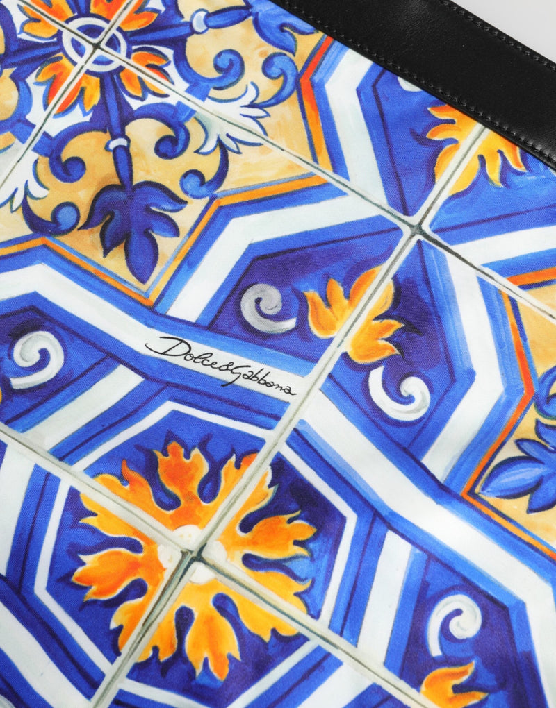 Multicolor Maiolica Print Tote Shoulder Strap Bag Dolce & Gabbana