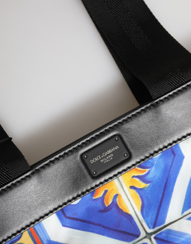 Multicolor Maiolica Print Tote Shoulder Strap Bag Dolce & Gabbana