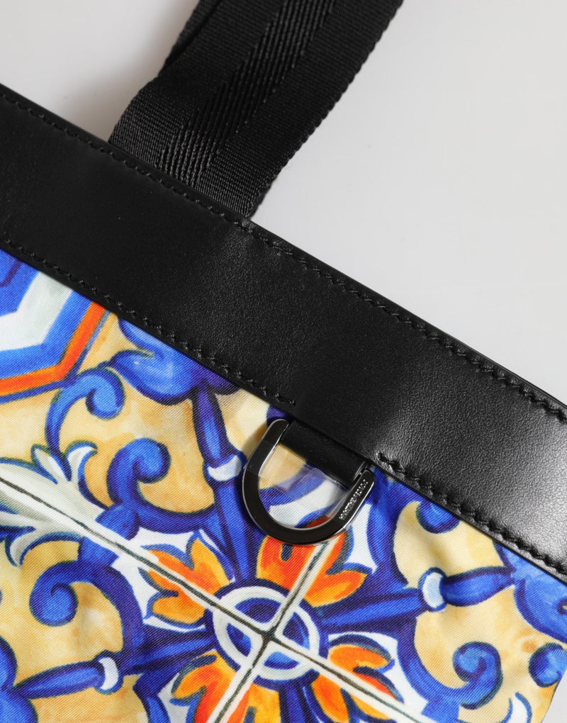 Multicolor Maiolica Print Tote Shoulder Strap Bag Dolce & Gabbana