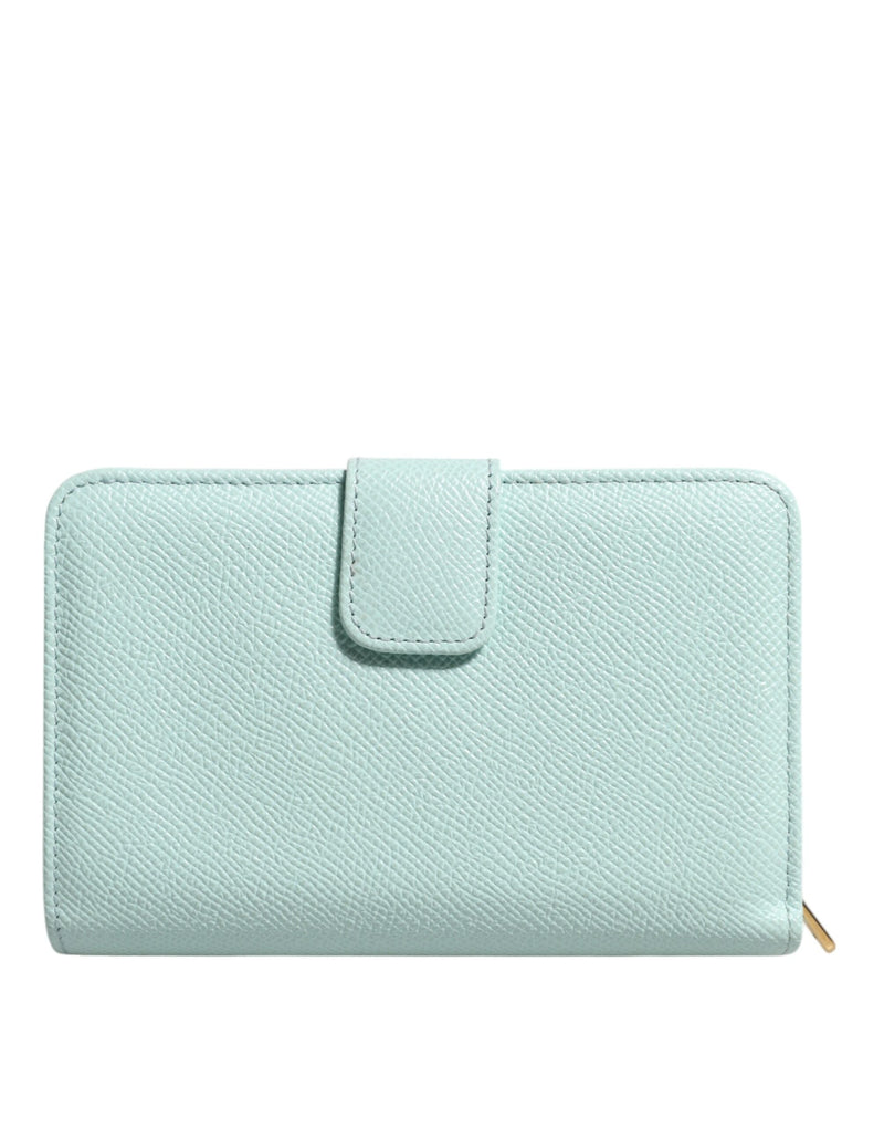Mint Green Leather Bifold Continental Clutch Wallet Dolce & Gabbana