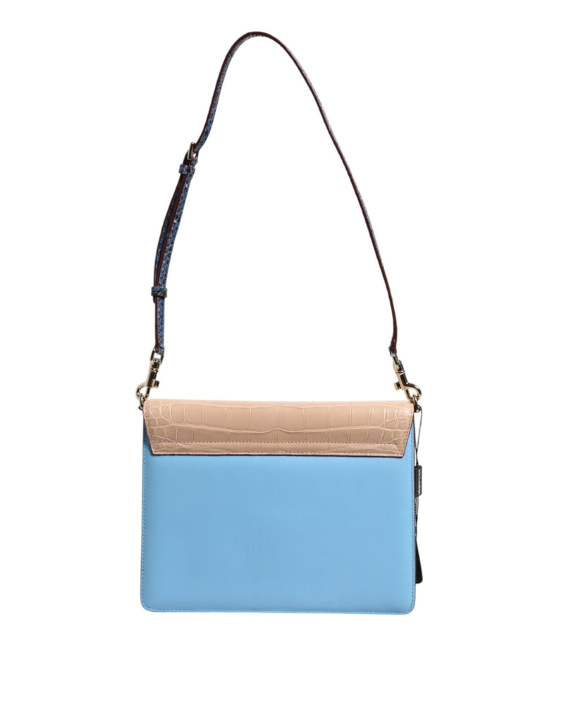 Blue Beige Exotic Leather LUCIA Crossbody Bag Dolce & Gabbana