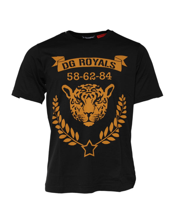 Black DG Royals Cotton Crew Neck T-shirt Dolce & Gabbana