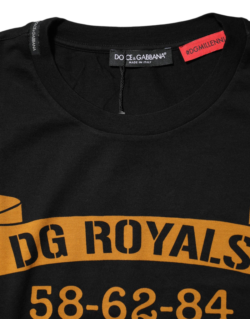 Black DG Royals Cotton Crew Neck T-shirt Dolce & Gabbana