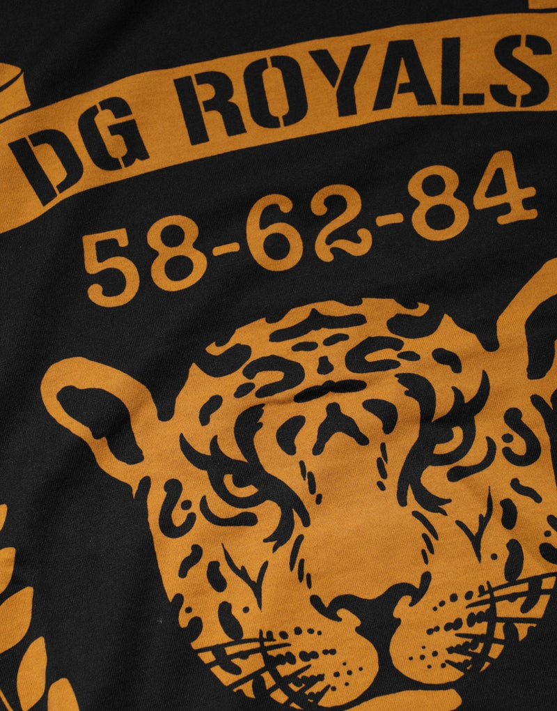 Black DG Royals Cotton Crew Neck T-shirt Dolce & Gabbana