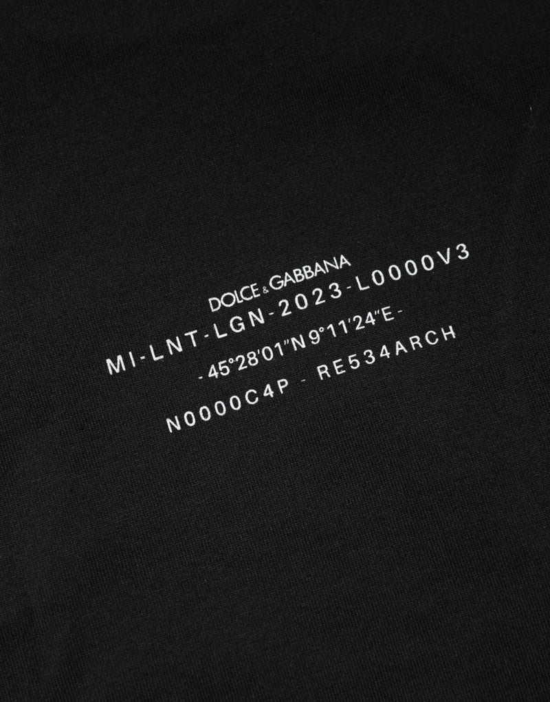 Black DG Vib3 Print Cotton Crew Neck T-shirt Dolce & Gabbana