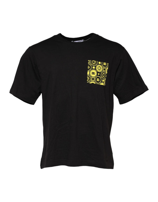 Black Minimalist Cotton Crew Neck T-shirt Dolce & Gabbana